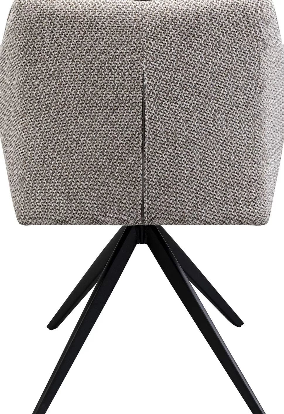 Krzesła-KARE Design Krzesło Obrotowe Z Podłokietnikami Tapicerowane Szare Nogi Czarne 65x85 Cm