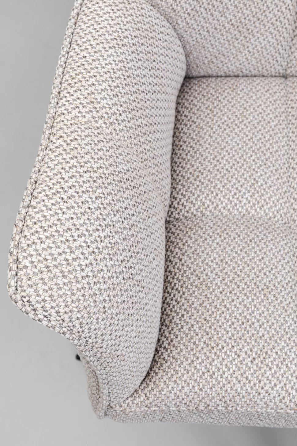 Krzesła-KARE Design Krzesło Obrotowe Z Podłokietnikami Tapicerowane Szare Nogi Czarne 65x85 Cm