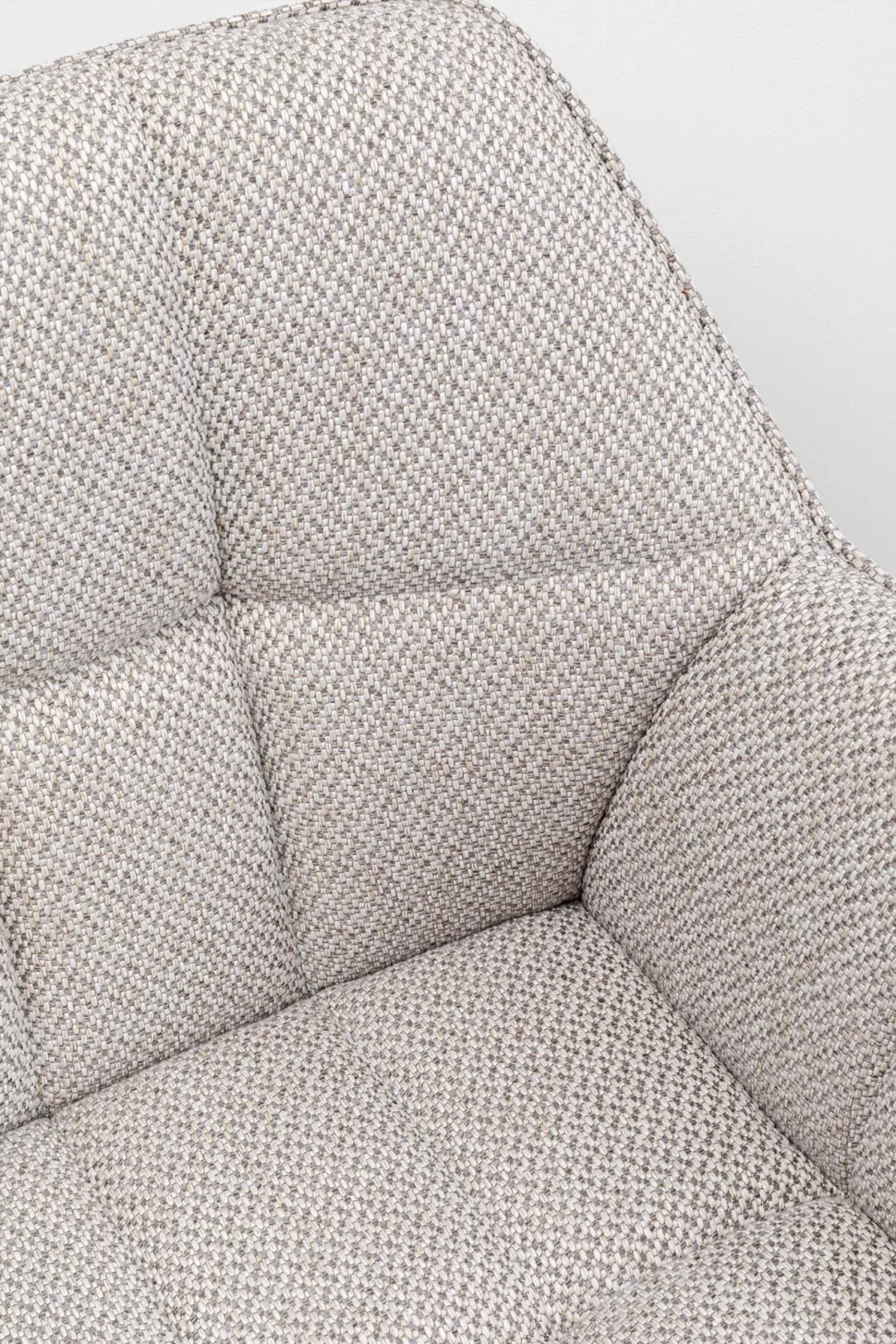 Krzesła-KARE Design Krzesło Obrotowe Z Podłokietnikami Tapicerowane Szare Nogi Czarne 65x85 Cm
