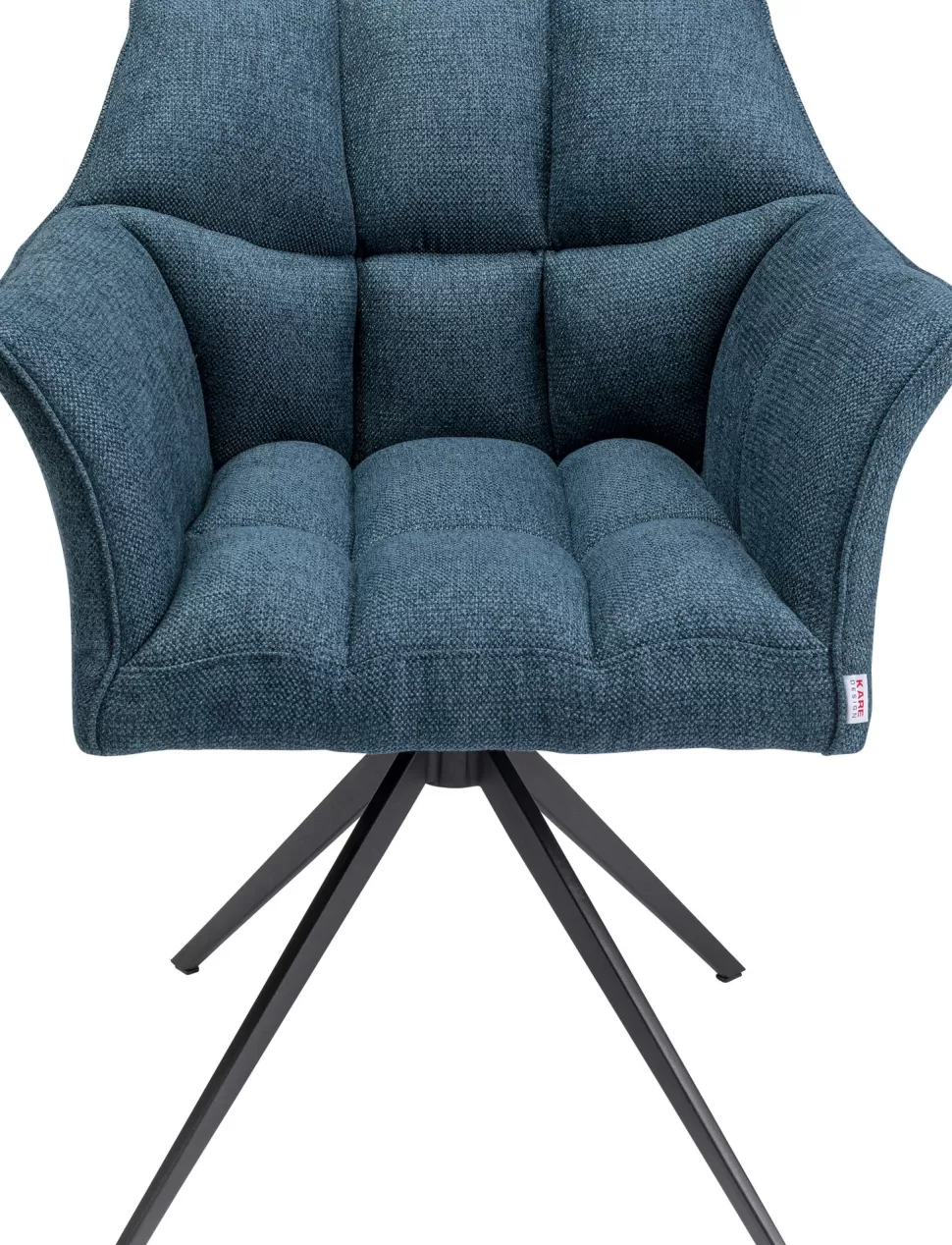 Krzesła-KARE Design Krzesło Obrotowe Z Podłokietnikami Tapicerowane Zielone Nogi Czarne 66x84 Cm