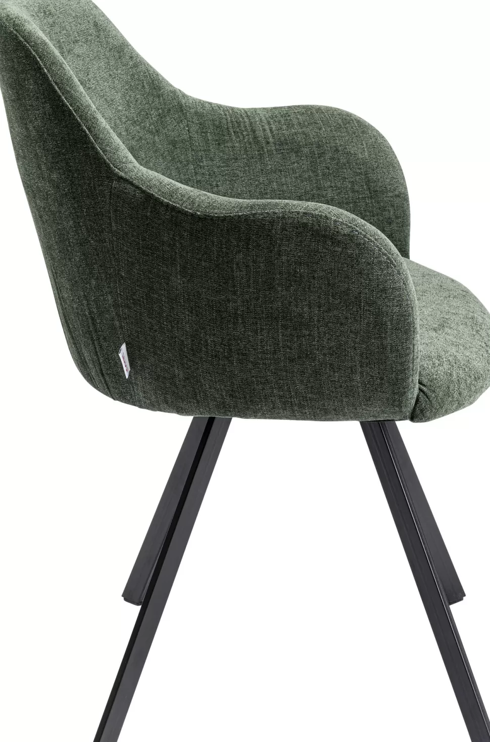 Krzesła-KARE Design Krzesło Obrotowe Z Podłokietnikami Zielone Nogi Czarne 62x83 Cm
