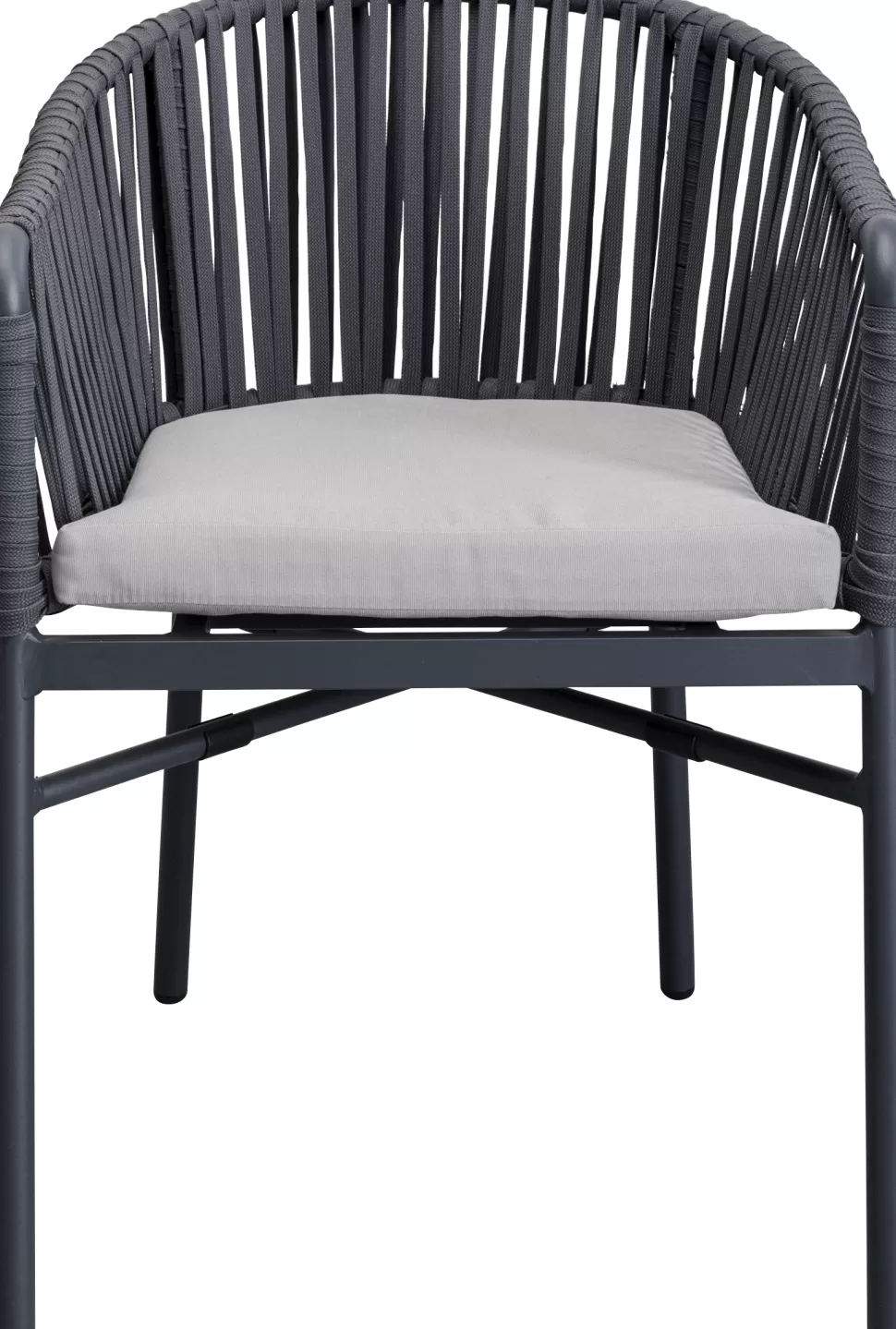 Krzesła-KARE Design Krzesło Ogrodowe Z Podłokietnikami Ciemnoszare Rama Aluminiowa 57x76 Cm