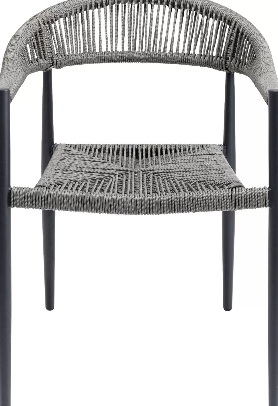 Krzesła-KARE Design Krzesło Ogrodowe Z Podłokietnikami Szare Nogi Czarne 57x77 Cm
