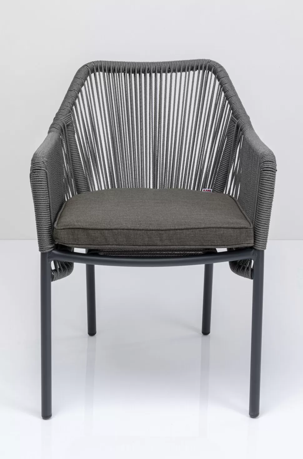 Krzesła-KARE Design Krzesło Ogrodowe Z Podłokietnikami Wave 66x79 Cm Szare