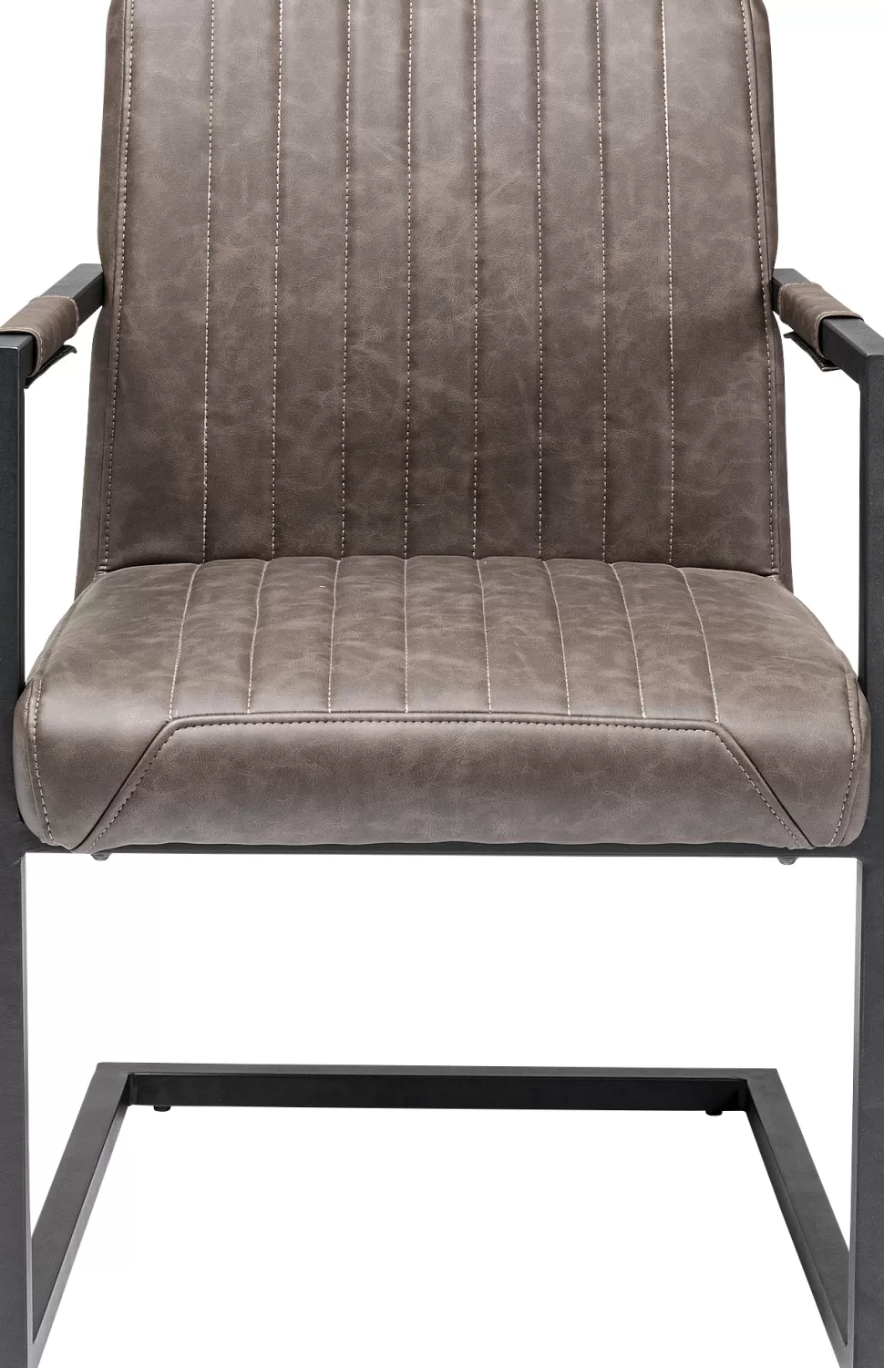 Krzesła-KARE Design Krzesło Swing Z Podłokietnikami Loft Brązowe Nogi Czarne 54x87 Cm