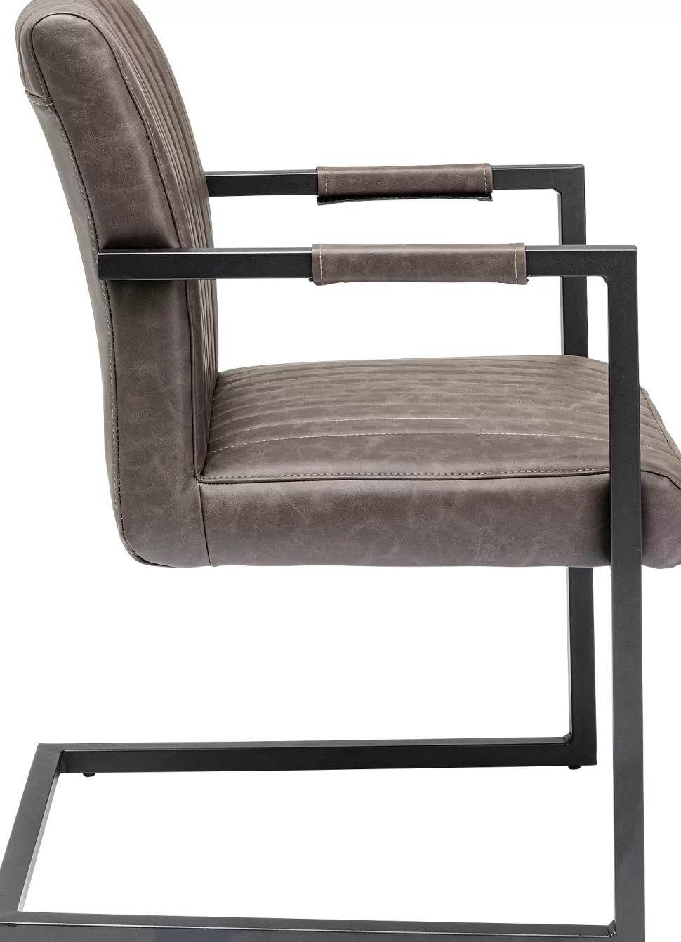 Krzesła-KARE Design Krzesło Swing Z Podłokietnikami Loft Brązowe Nogi Czarne 54x87 Cm