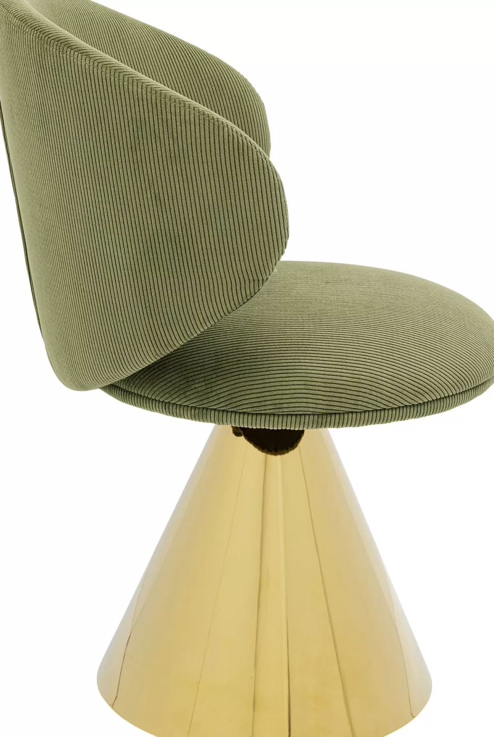 Krzesła-KARE Design Krzesło Tapicerowane Zielone Ze Złotą Podstawą 60x82 Cm