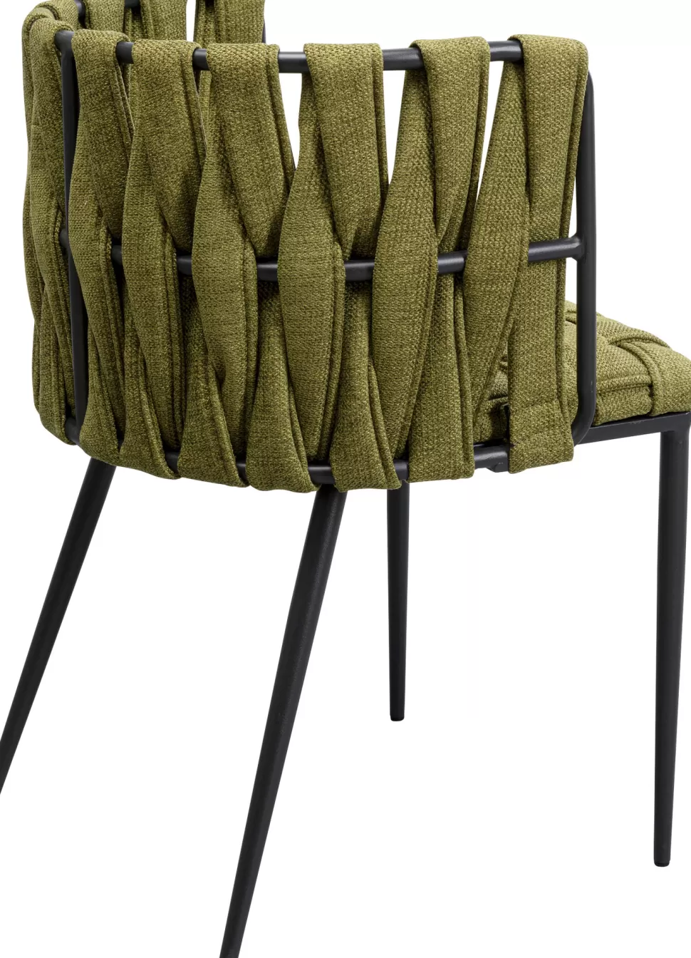 Krzesła-KARE Design Krzesło W Kolorze Ciemnozielonym Rama Czarna Stalowa 55x75 Cm
