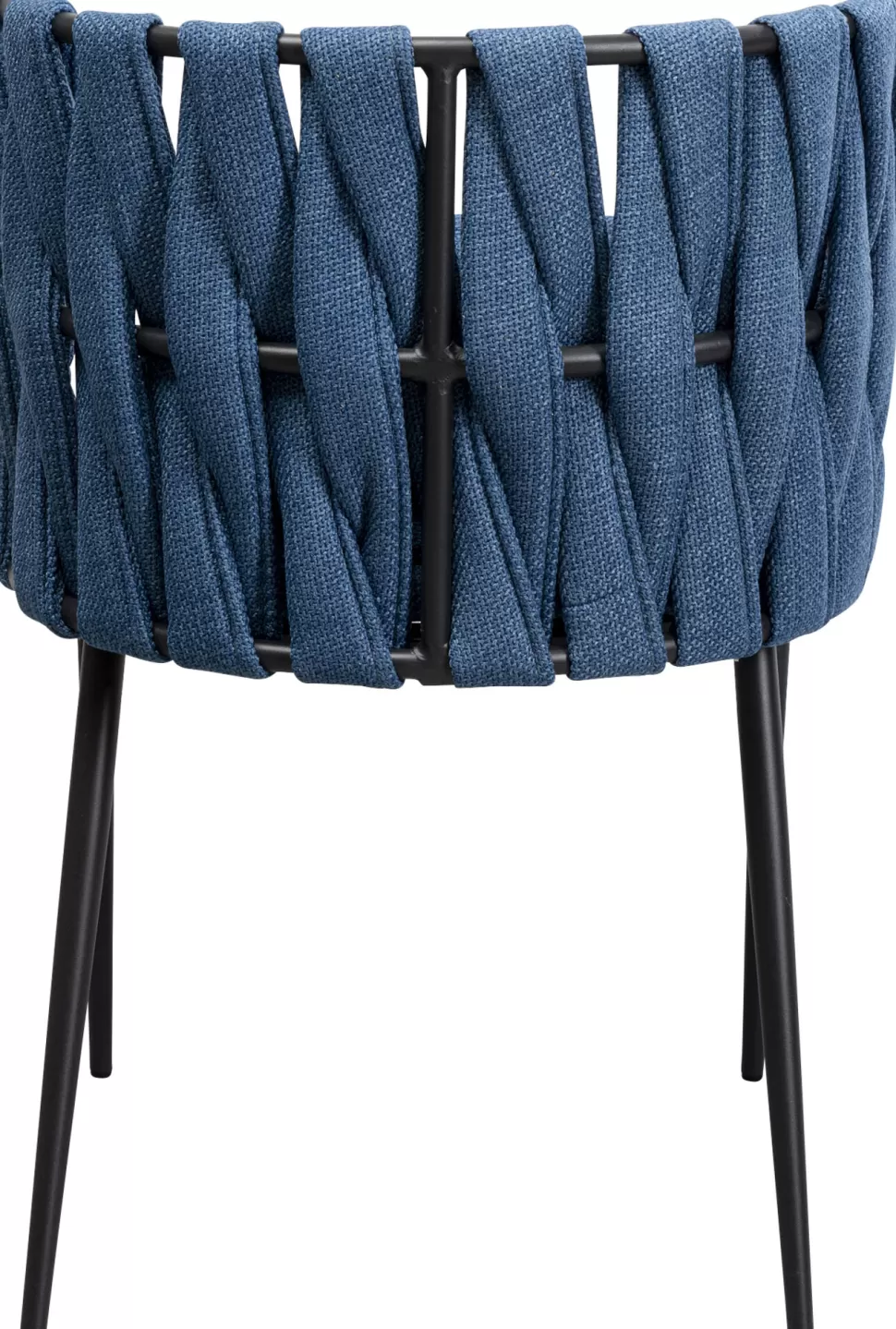 Krzesła-KARE Design Krzesło W Kolorze Niebieskim Rama Czarna Stalowa 55x75 Cm