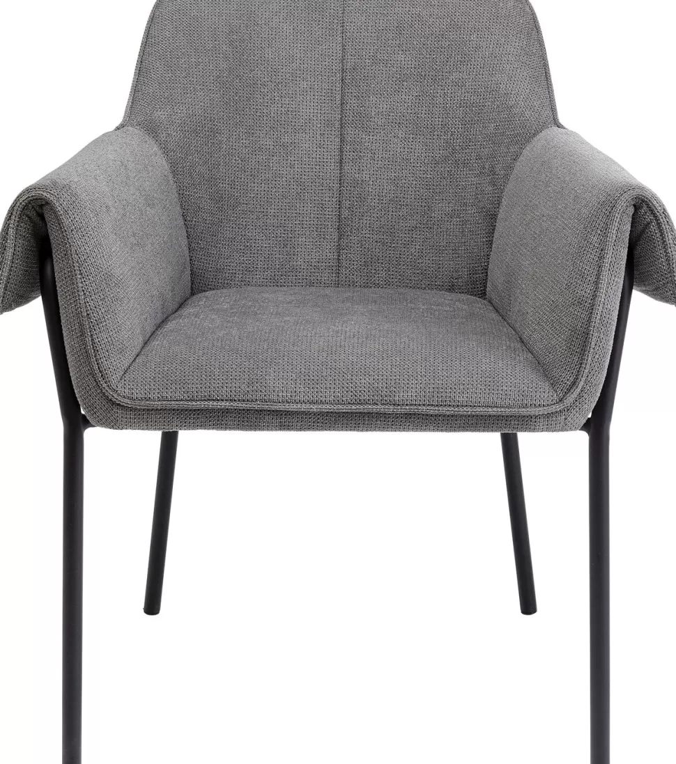 Krzesła-KARE Design Krzesło Z Podłokietnikami Bess 70x85 Cm Szare