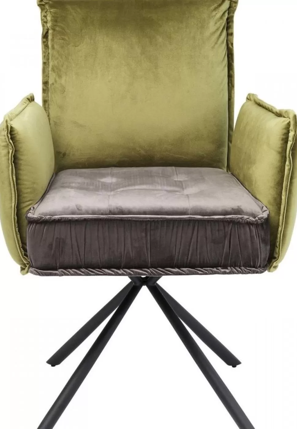 Krzesła-KARE Design Krzesło Z Podłokietnikami Chelsea 65x90 Cm Szaro-zielone