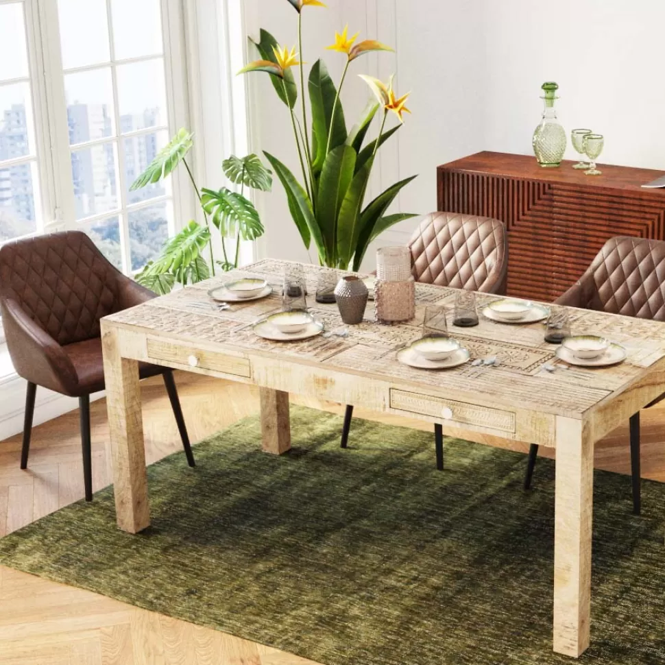 Krzesła-KARE Design Krzesło Z Podłokietnikami Harry 60x84 Cm Brązowe Ekoskóra