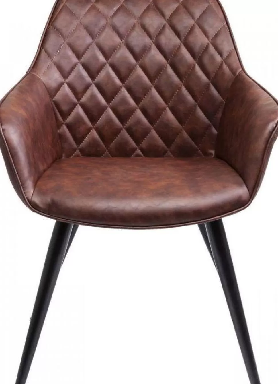 Krzesła-KARE Design Krzesło Z Podłokietnikami Harry 60x84 Cm Brązowe Ekoskóra