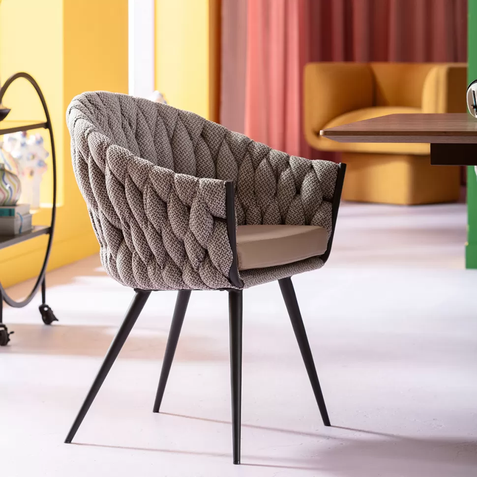 Krzesła-KARE Design Krzesło Z Podłokietnikami Knot 68x79 Cm Brązowe