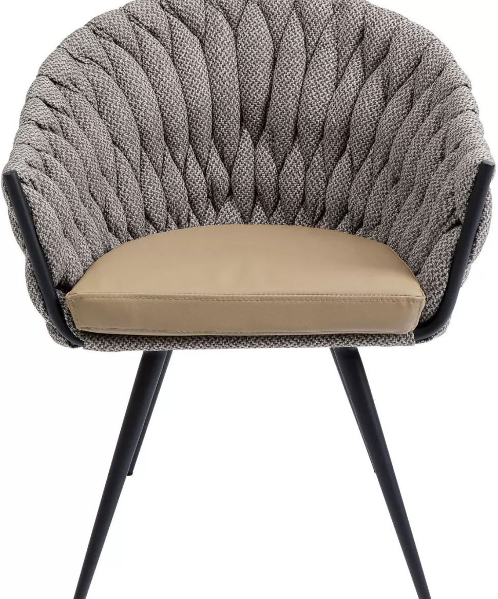 Krzesła-KARE Design Krzesło Z Podłokietnikami Knot 68x79 Cm Brązowe