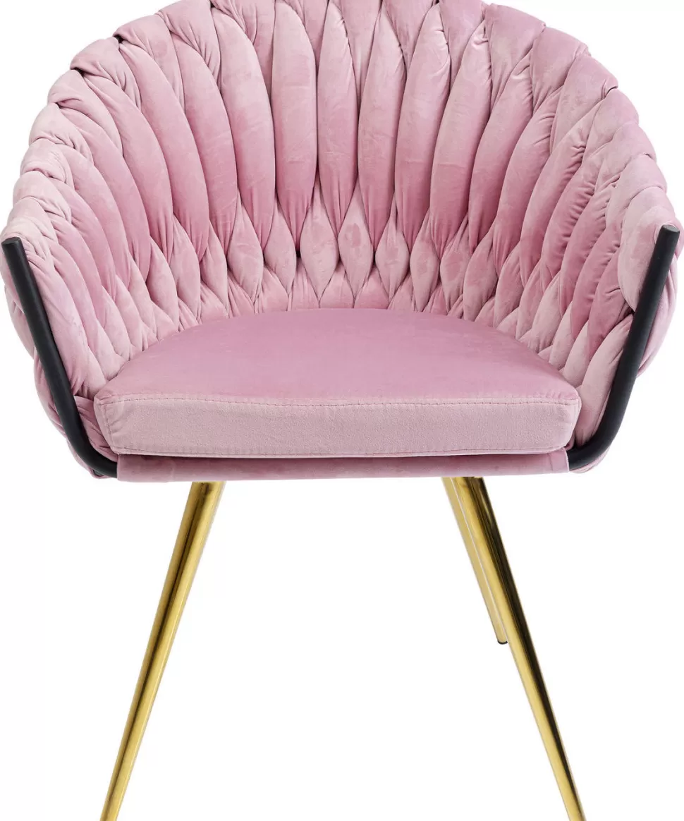 Krzesła-KARE Design Krzesło Z Podłokietnikami Knot 81x62 Cm Jasnoróżowe