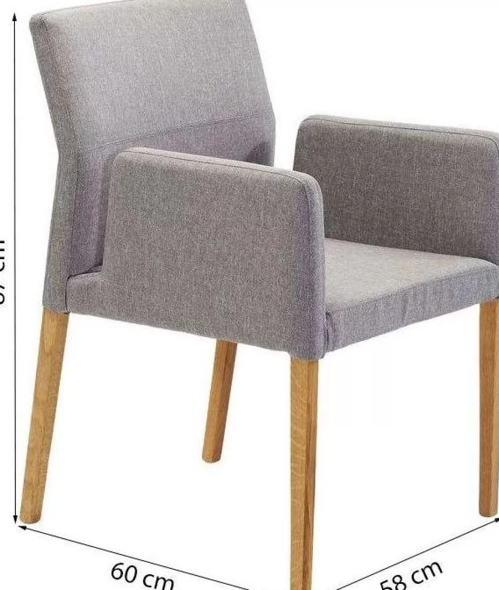 Krzesła-KARE Design Krzesło Z Podłokietnikami Mira 58x87 Cm Szare