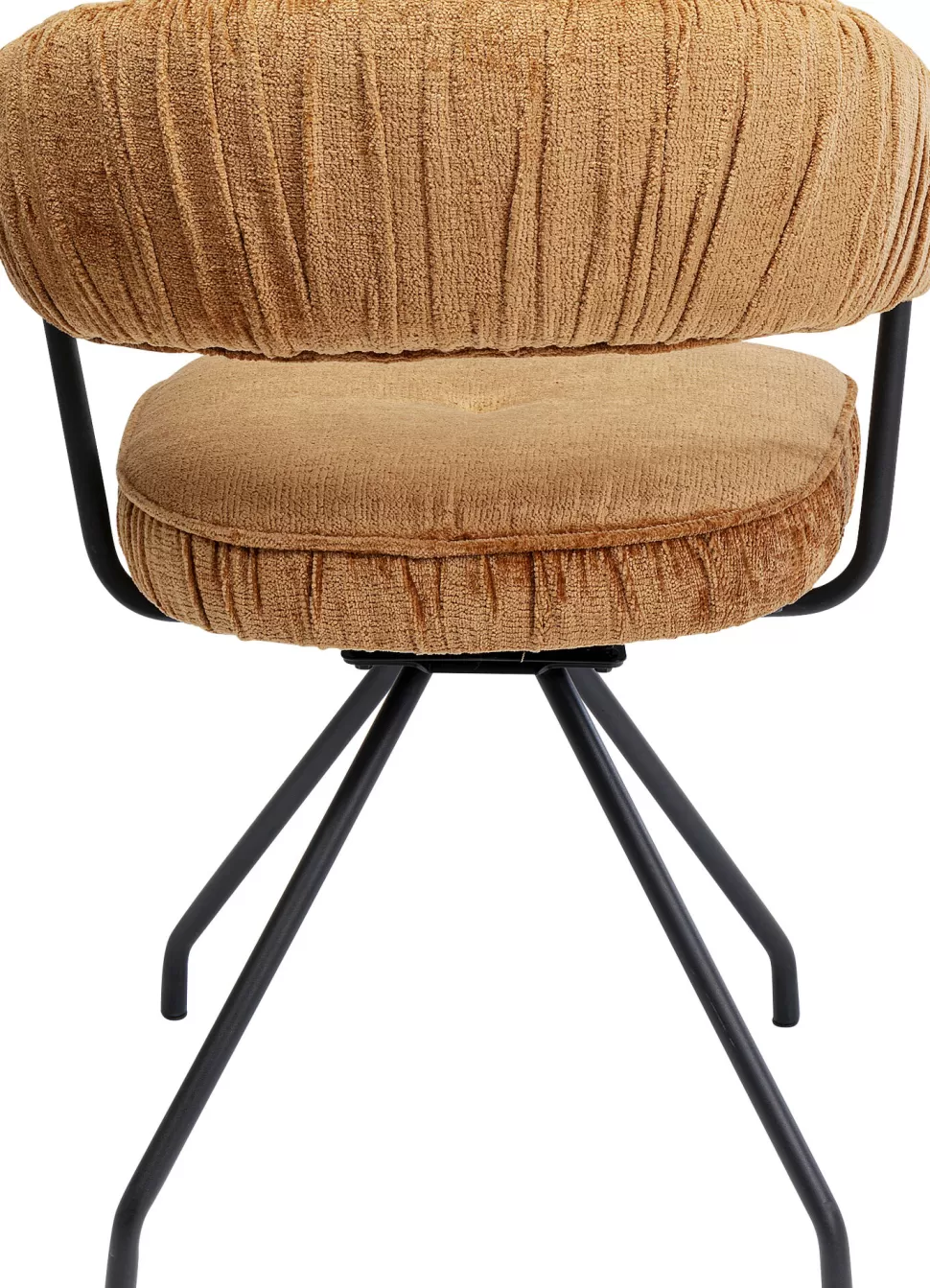 Krzesła-KARE Design Krzesło Z Podłokietnikami Obrotowe W Kolorze Brązowym Nogi Czarne 58x78 Cm
