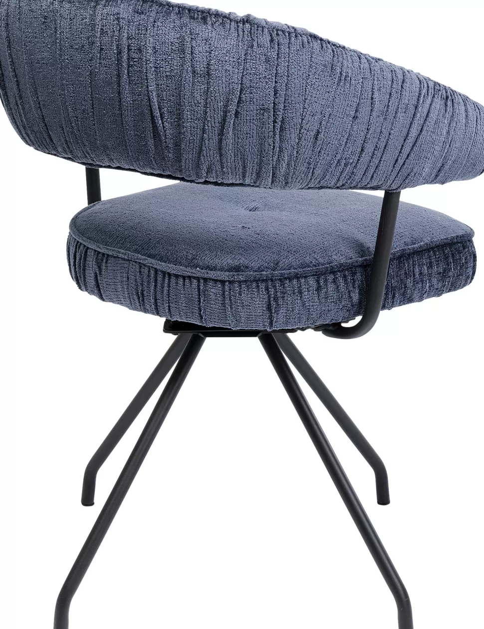 Krzesła-KARE Design Krzesło Z Podłokietnikami Obrotowe W Kolorze Niebieskim Nogi Czarne 58x78 Cm