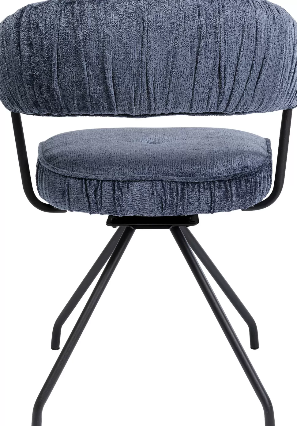 Krzesła-KARE Design Krzesło Z Podłokietnikami Obrotowe W Kolorze Niebieskim Nogi Czarne 58x78 Cm