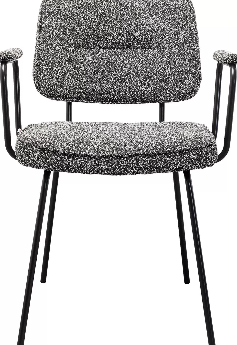 Krzesła-KARE Design Krzesło Z Podłokietnikami Szara Tkanina Melanżowa Nogi Czarne 58x80 Cm