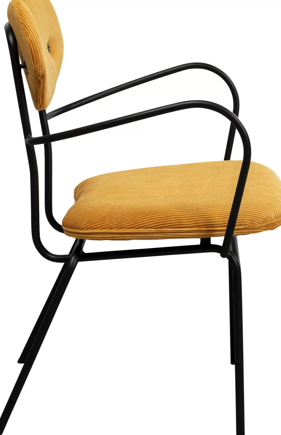 Krzesła-KARE Design Krzesło Z Podłokietnikami żółte Z Czarną Stalową Ramą 59x82 Cm