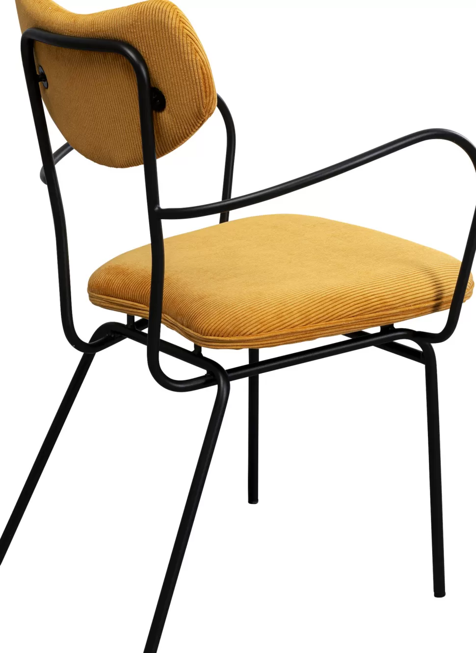 Krzesła-KARE Design Krzesło Z Podłokietnikami żółte Z Czarną Stalową Ramą 59x82 Cm