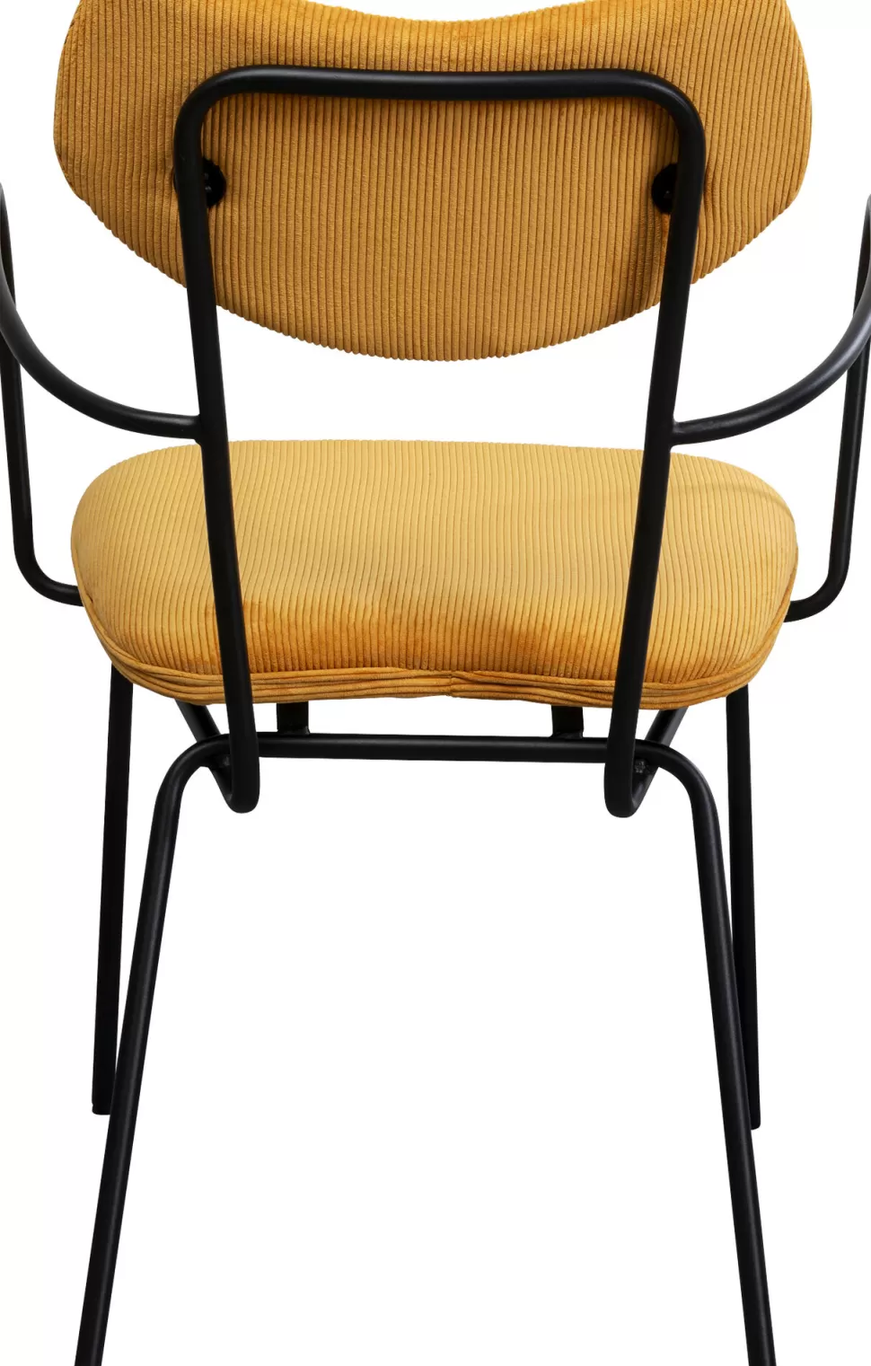 Krzesła-KARE Design Krzesło Z Podłokietnikami żółte Z Czarną Stalową Ramą 59x82 Cm