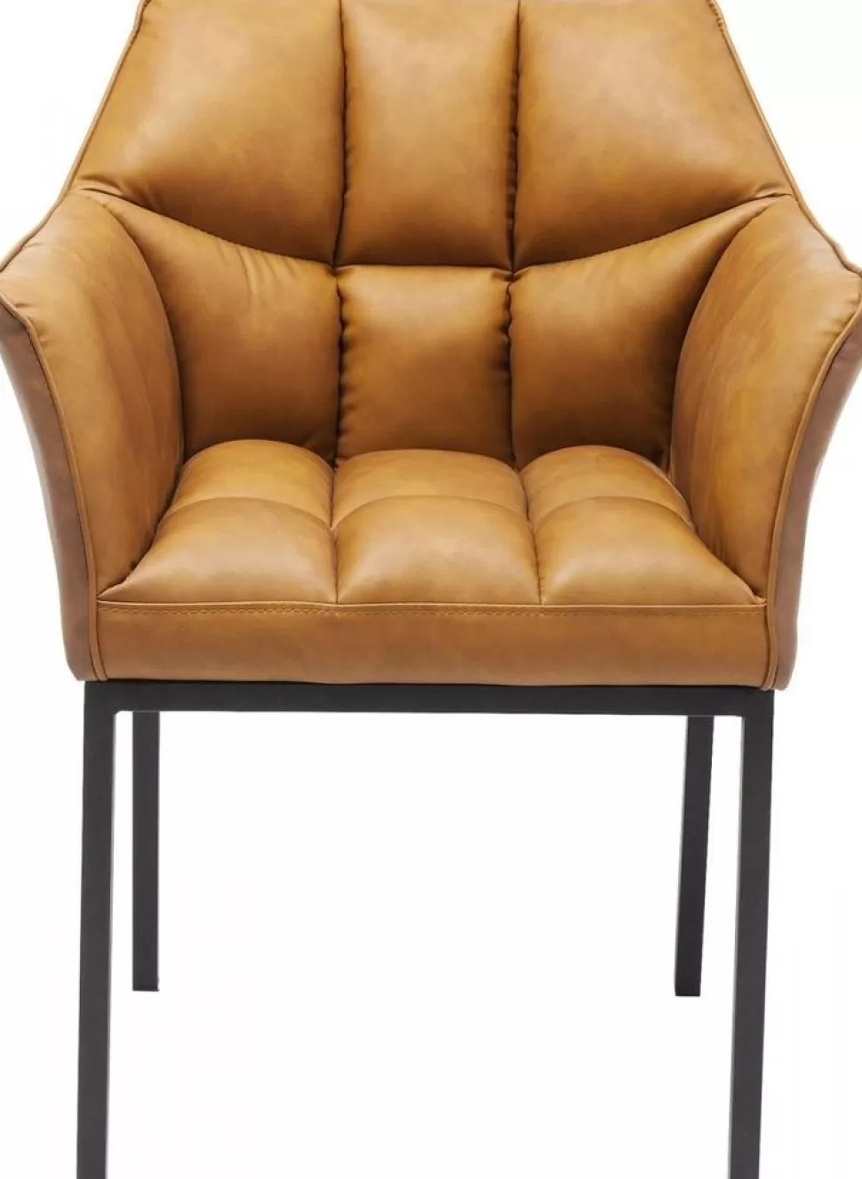 Krzesła-KARE Design Krzesło Z Podłokietnikami Thinktank 62x85 Cm Jasnobrązowe Skóra Naturalna
