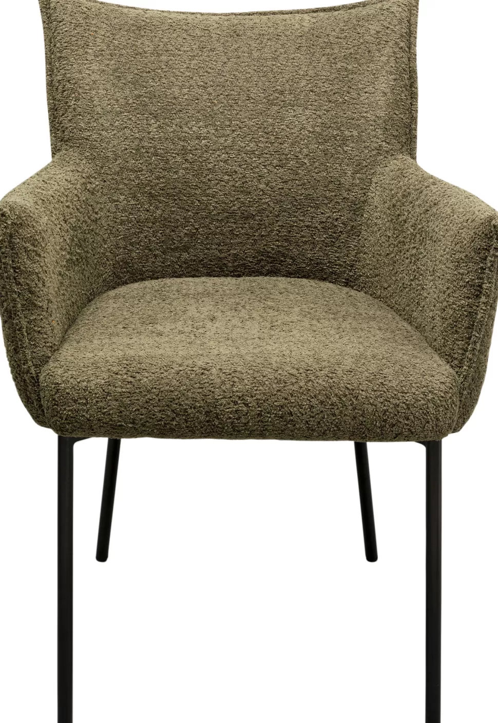 Krzesła-KARE Design Krzesło Z Podłokietnikami Zielone Z Czarnymi Nogami 60x87 Cm