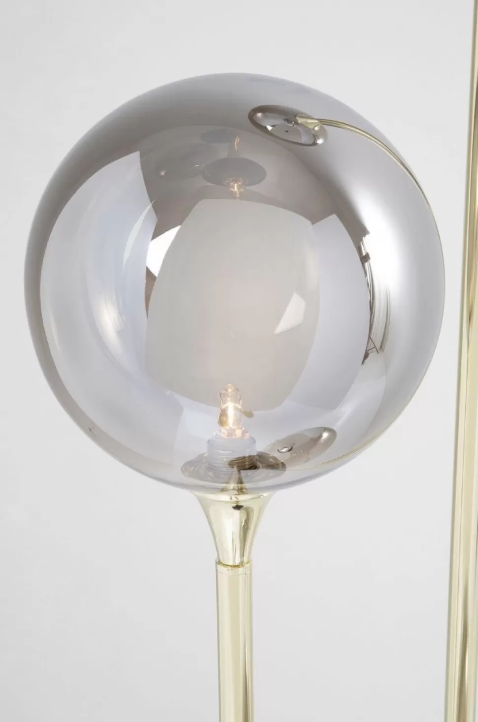 Lampy Podłogowe-KARE Design Lampa Podłogowa Al Capone Tre 37x176 Cm Złota Klosze Przydymione