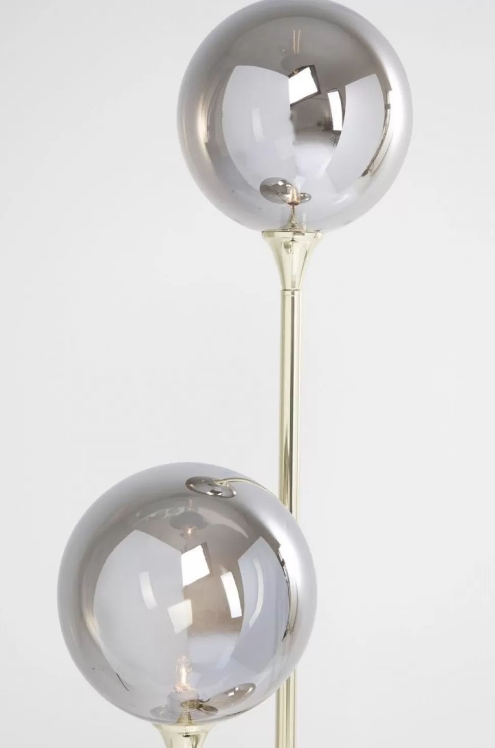 Lampy Podłogowe-KARE Design Lampa Podłogowa Al Capone Tre 37x176 Cm Złota Klosze Przydymione