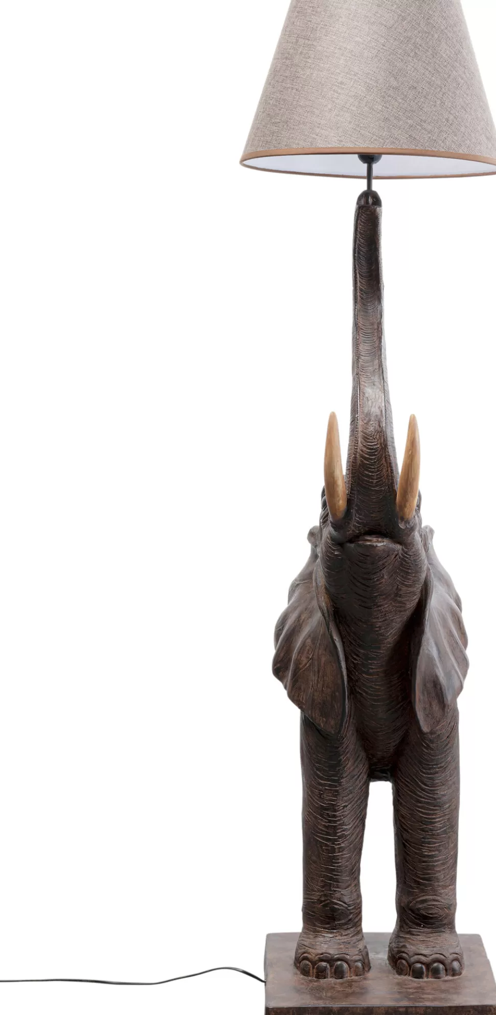 Lampy Podłogowe-KARE Design Lampa Podłogowa Motyw Zwierzęcy Słoń 154 Cm Abażur Beżowy Lniany