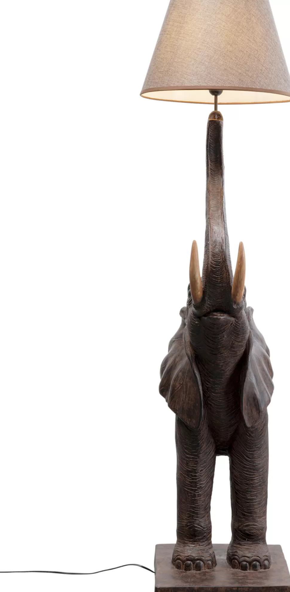 Lampy Podłogowe-KARE Design Lampa Podłogowa Motyw Zwierzęcy Słoń 154 Cm Abażur Beżowy Lniany