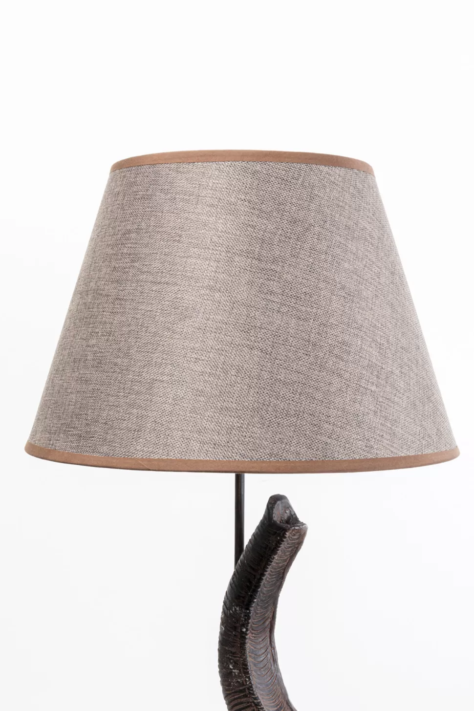 Lampy Podłogowe-KARE Design Lampa Podłogowa Motyw Zwierzęcy Słoń 154 Cm Abażur Beżowy Lniany