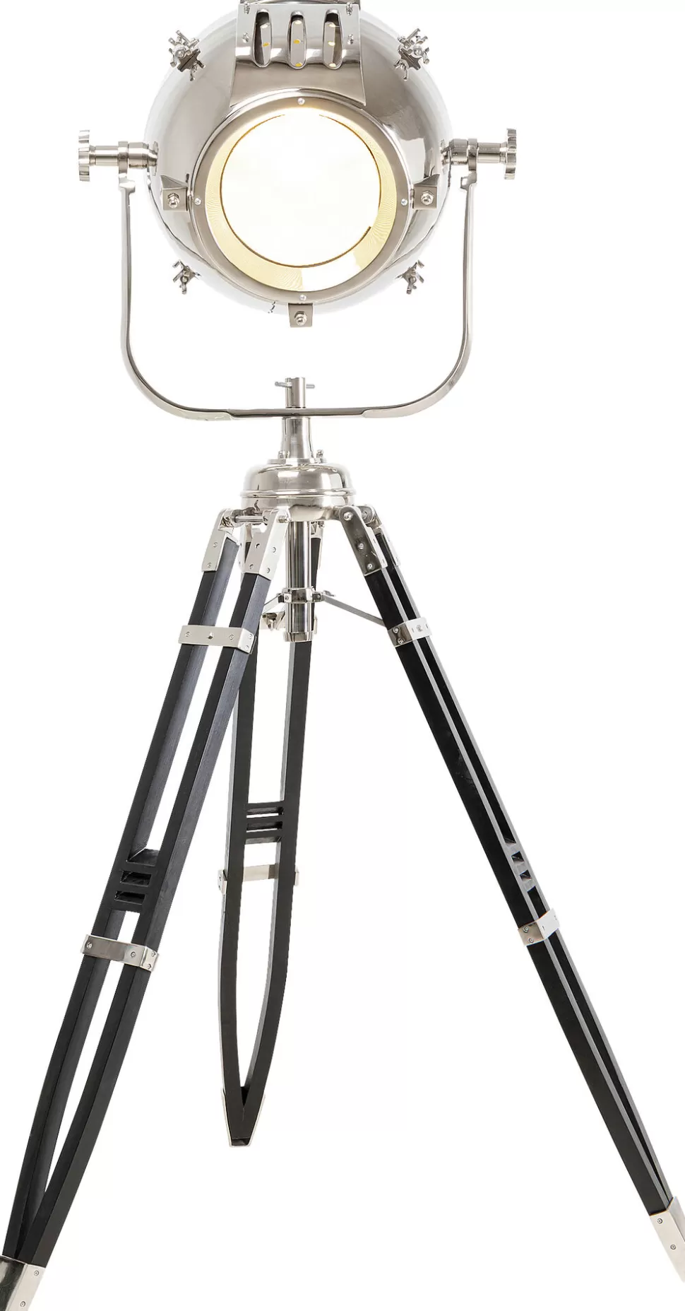 Lampy Podłogowe-KARE Design Lampa Podłogowa Movie 230 Cm Trójnóg Drewno Mango I Aluminium