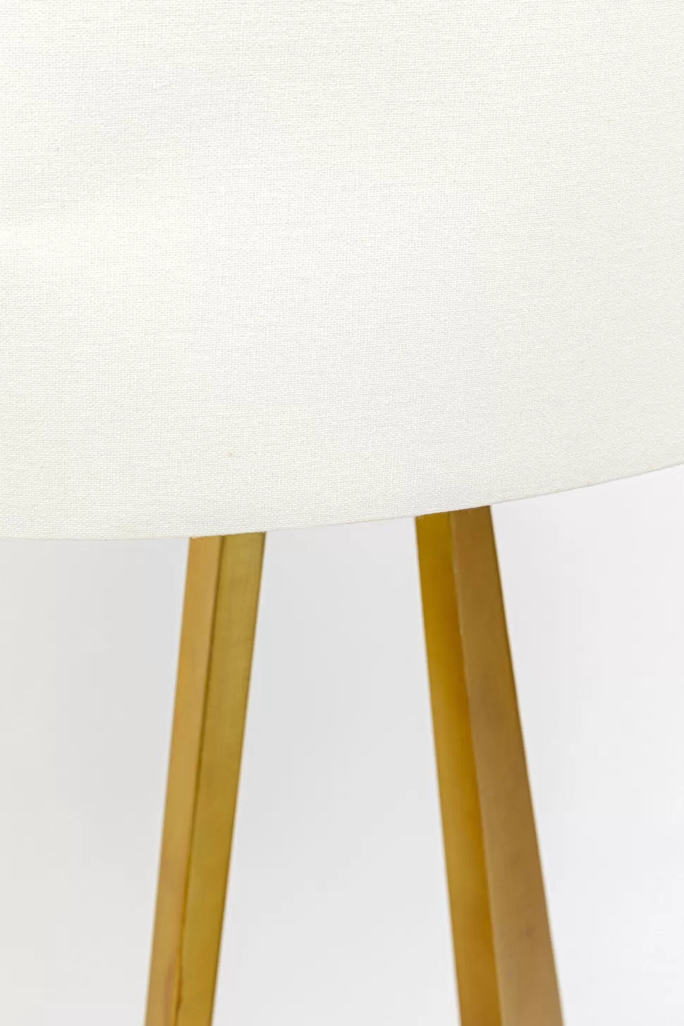 Lampy Podłogowe-KARE Design Lampa Podłogowa Podstawa Złota Stalowa Abażur Biały Lniany 150 Cm
