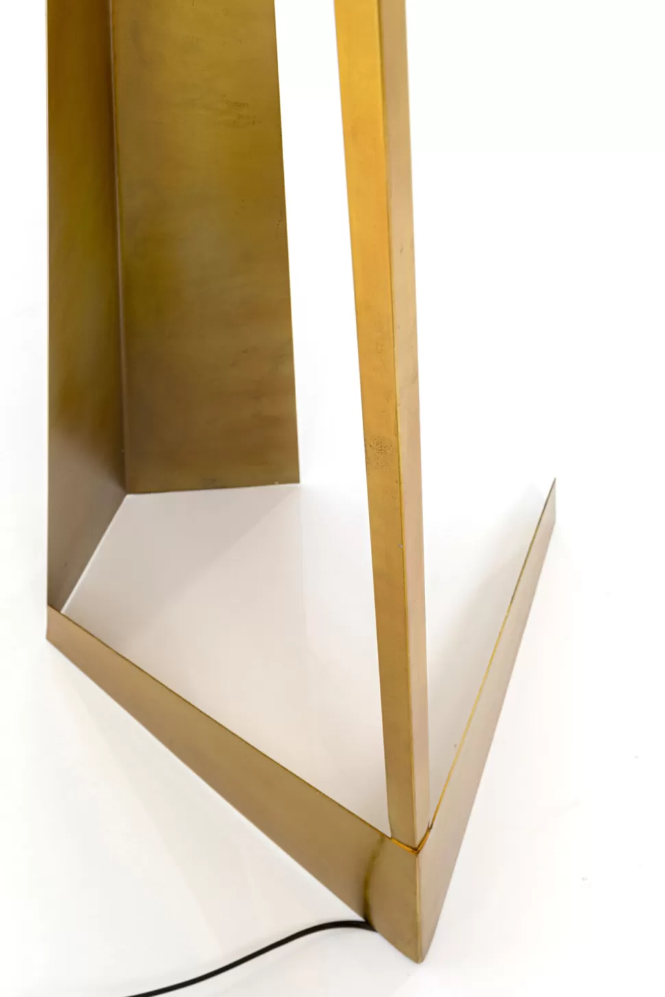 Lampy Podłogowe-KARE Design Lampa Podłogowa Podstawa Złota Stalowa Abażur Biały Lniany 150 Cm