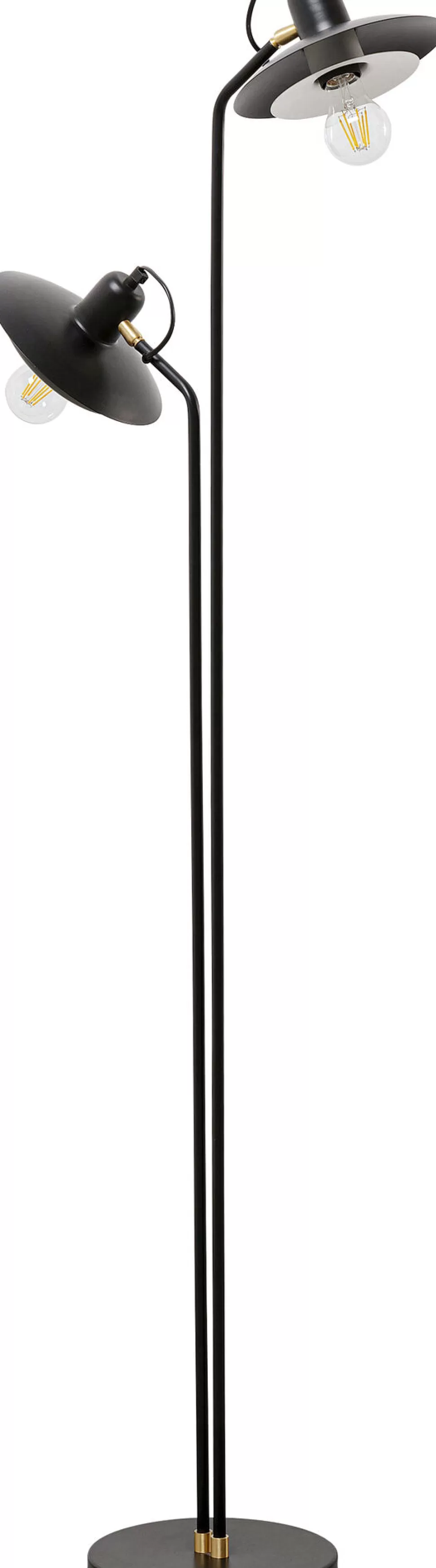 Lampy Podłogowe-KARE Design Lampa Podłogowa Podwójna Czarna Stalowa 149 Cm