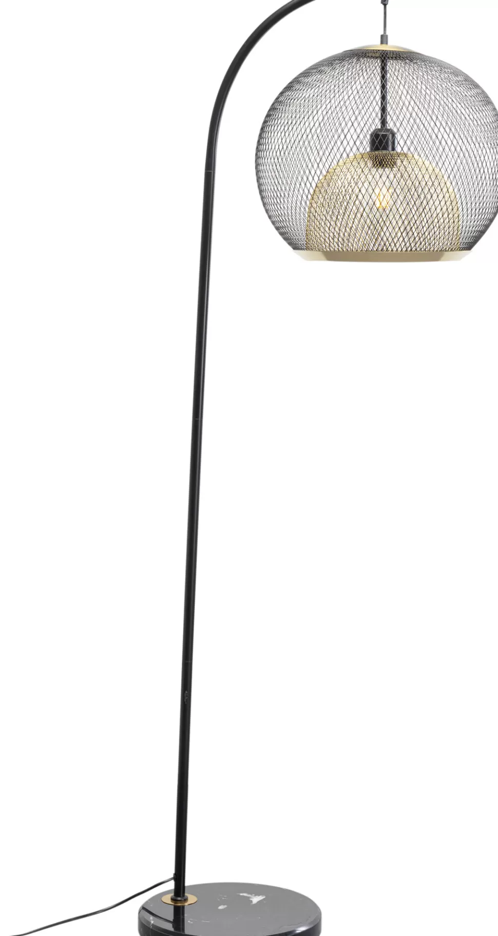 Lampy Podłogowe-KARE Design Lampa Podłogowa Stal Czarno-złota Podstawa Marmurowa 156 Cm