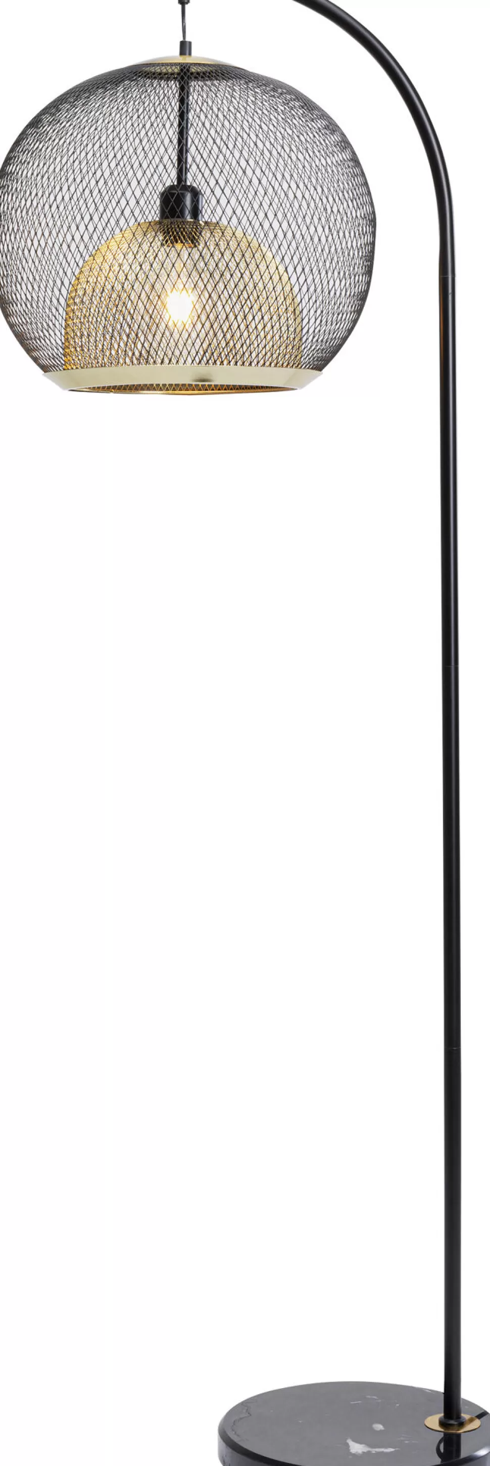 Lampy Podłogowe-KARE Design Lampa Podłogowa Stal Czarno-złota Podstawa Marmurowa 156 Cm