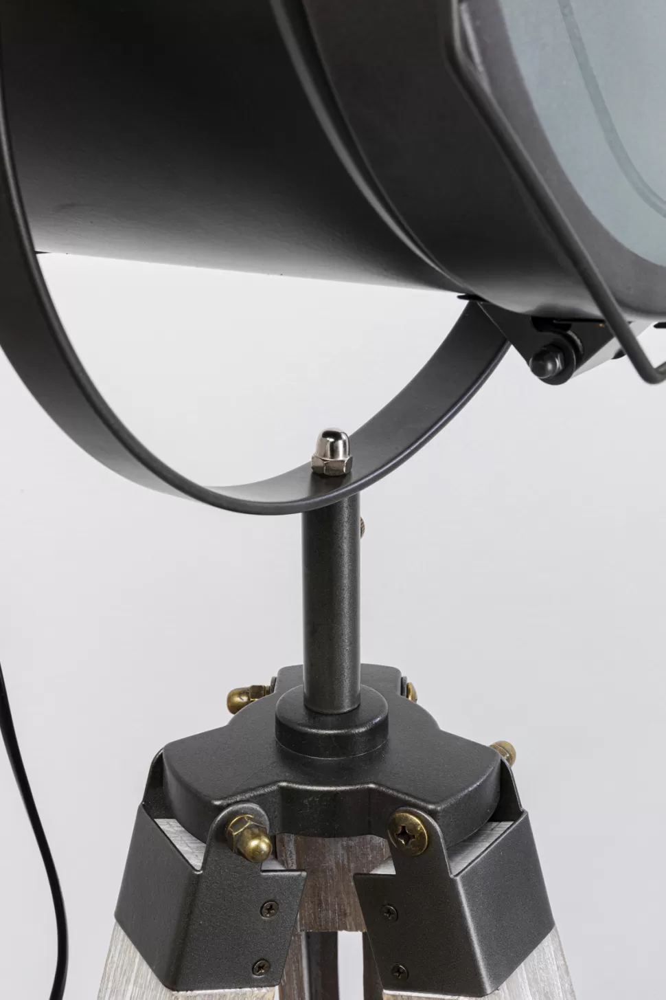 Lampy Podłogowe-KARE Design Lampa Podłogowa Trójnóg Vintage Drewno Sosnowe I Stal 110-155 Cm
