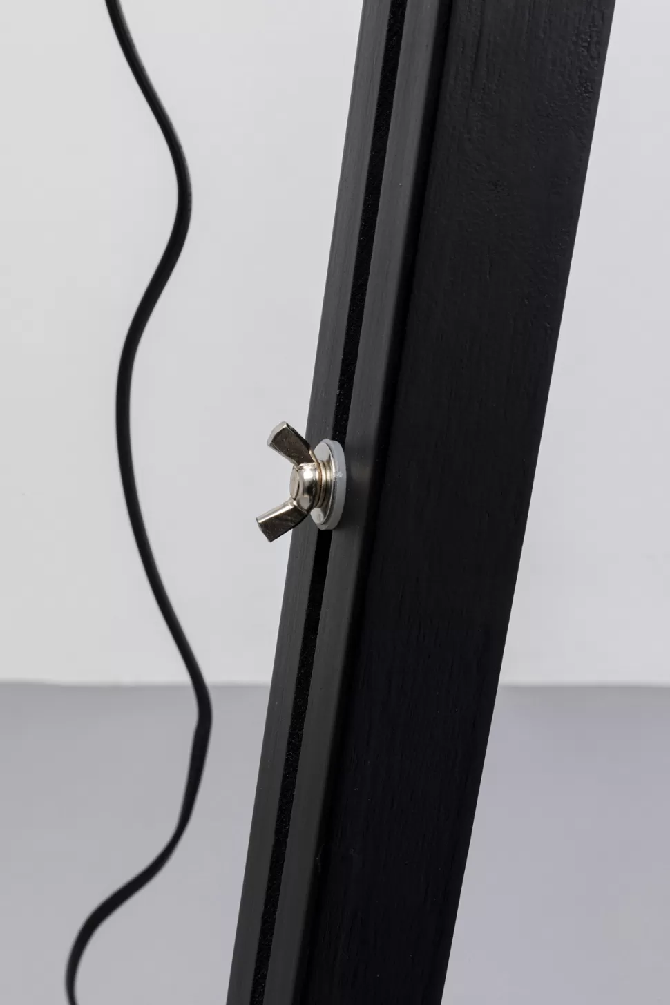 Lampy Podłogowe-KARE Design Lampa Podłogowa Trójnóg Z Regulacją Wysokości Czarna Drewno I Stal 95-140 Cm