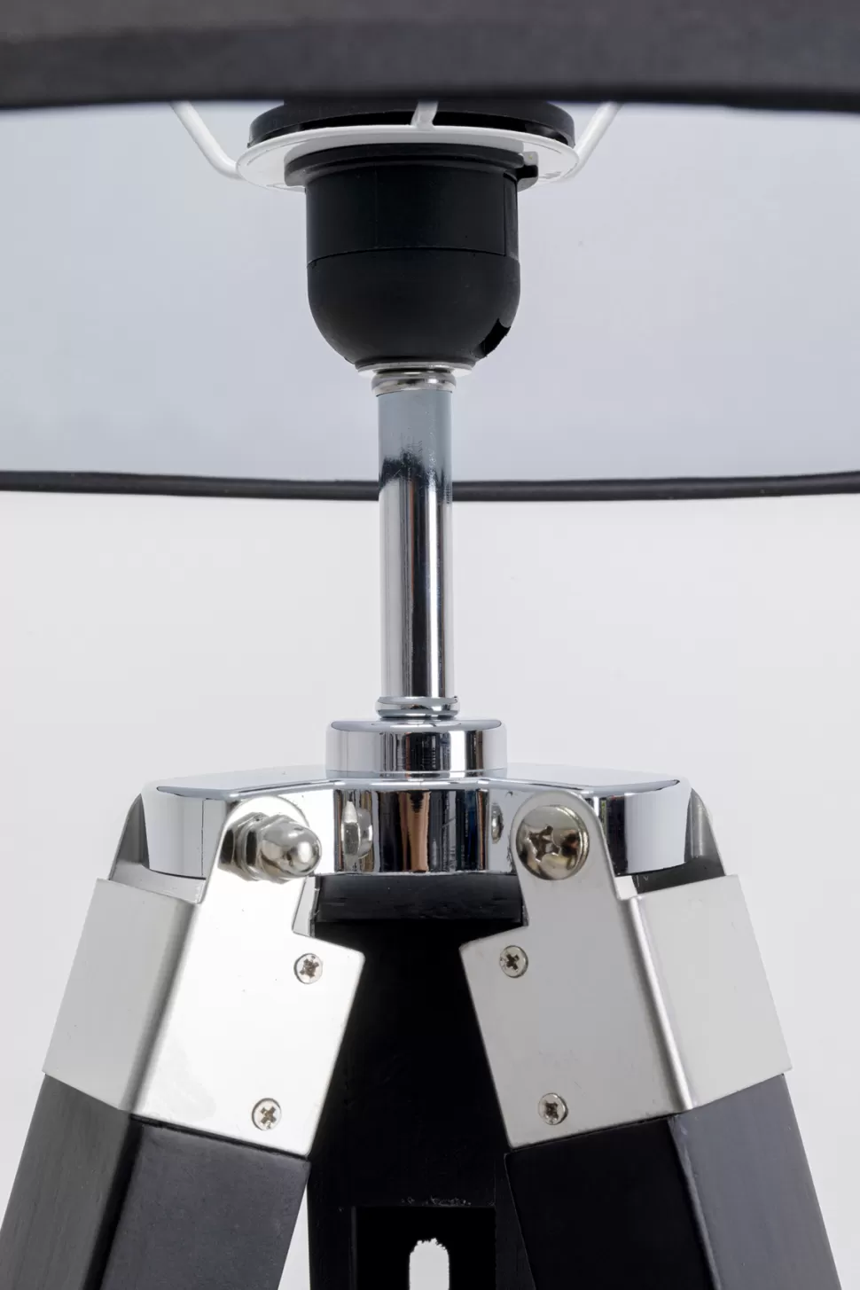 Lampy Podłogowe-KARE Design Lampa Podłogowa Trójnóg Z Regulacją Wysokości Drewniana Czarna 99-144 Cm