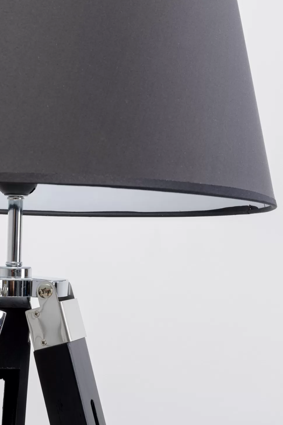 Lampy Podłogowe-KARE Design Lampa Podłogowa Trójnóg Z Regulacją Wysokości Drewniana Czarna 99-144 Cm