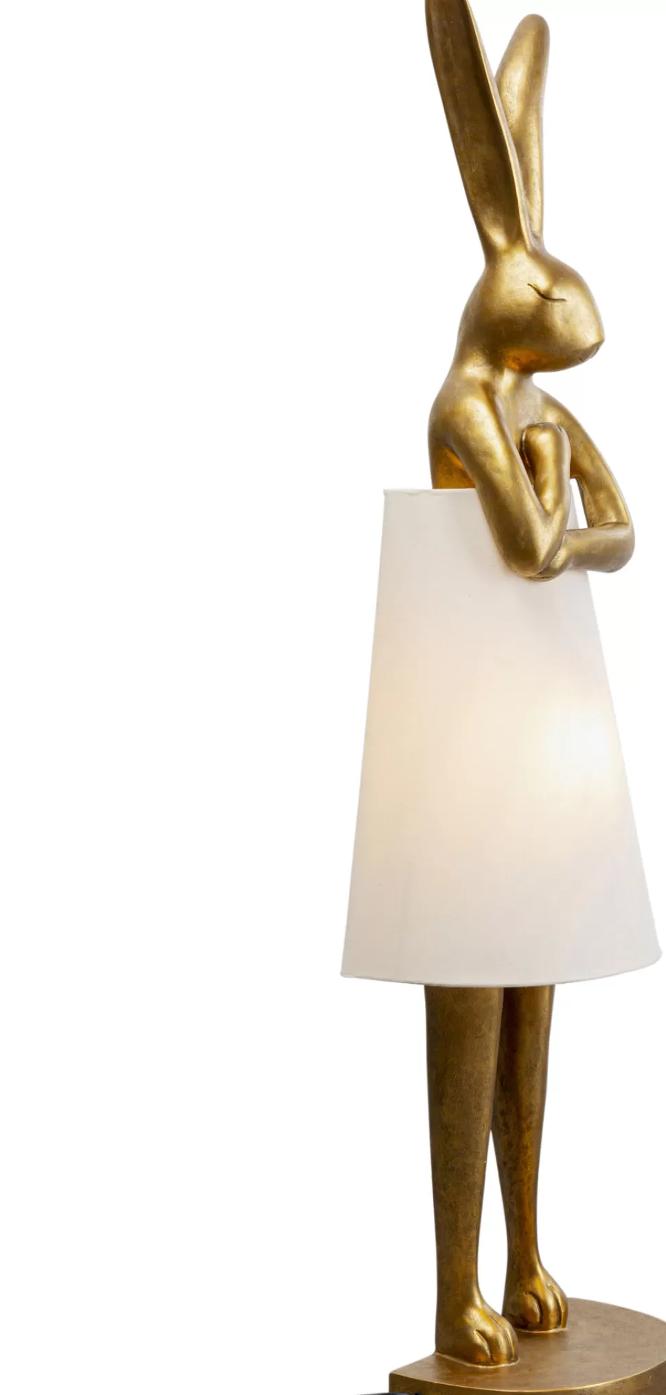 Lampy Podłogowe-KARE Design Lampa Podłogowa Złoty Królik Z Białym Abażurem 150 Cm