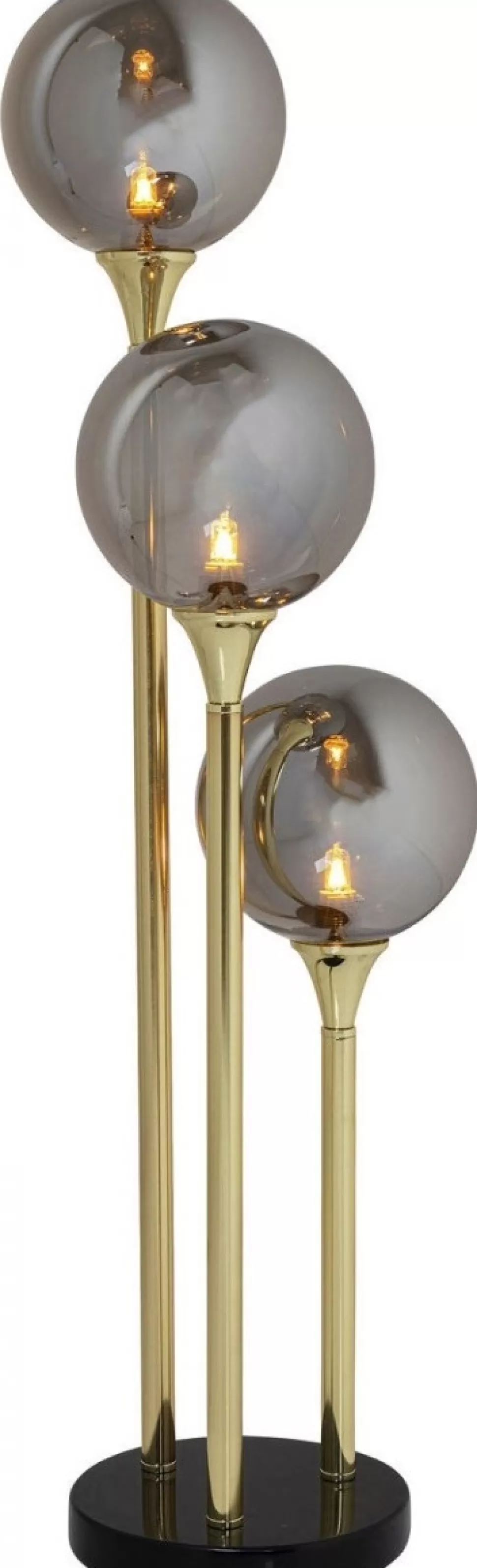 Lampy Stołowe-KARE Design Lampa Stołowa Al Capone Tre 18x83 Cm Złota Klosze Przydymione