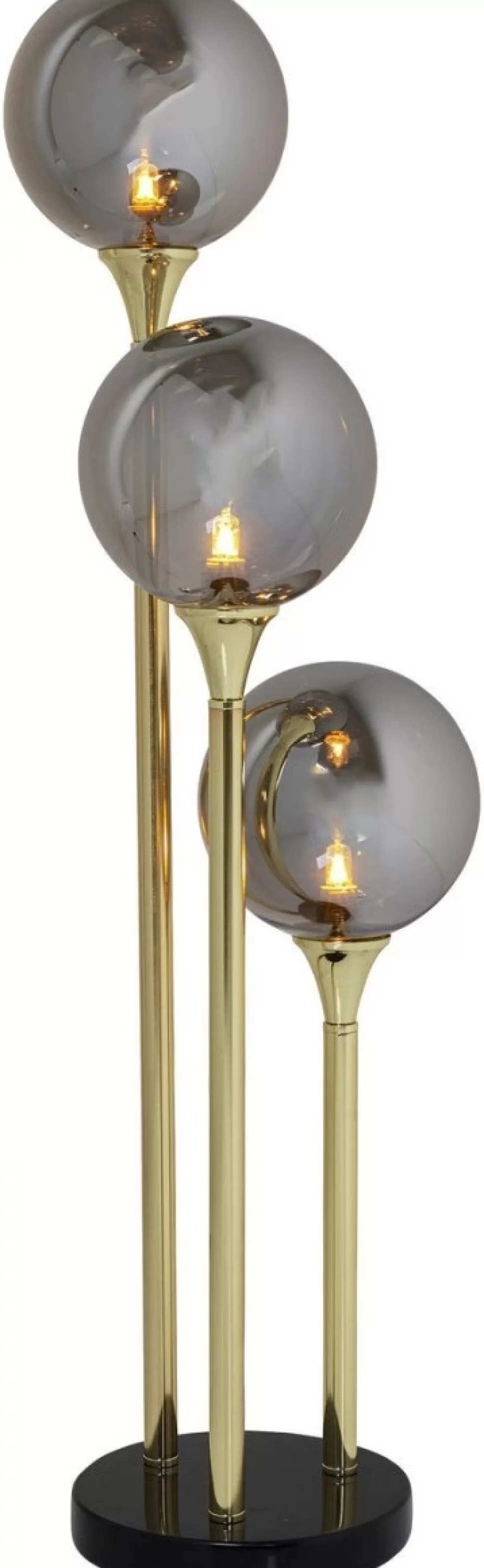 Lampy Stołowe-KARE Design Lampa Stołowa Al Capone Tre 18x83 Cm Złota Klosze Przydymione
