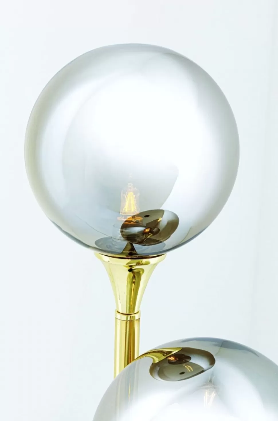 Lampy Stołowe-KARE Design Lampa Stołowa Al Capone Tre 18x83 Cm Złota Klosze Przydymione