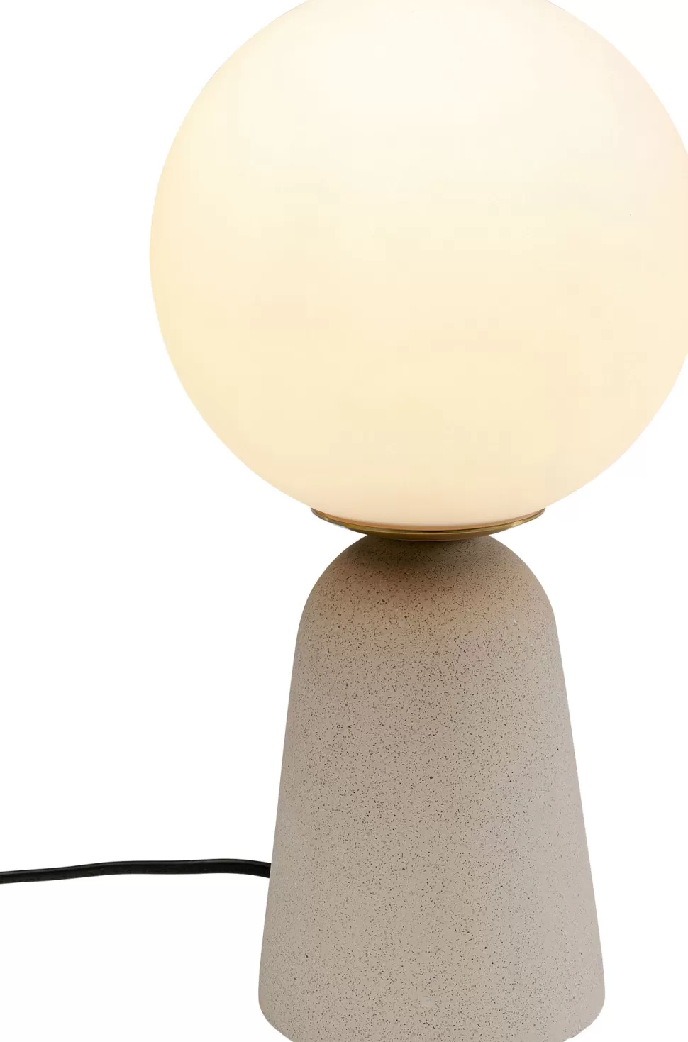 Lampy Stołowe-KARE Design Lampa Stołowa Beżowa Klosz Szklana Kula Ø16x31 Cm